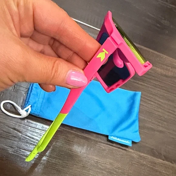 Knockaround Sunglasses Campeones Polarized Pink Orange Red Lenses - Picture 5 of 8